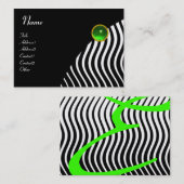 STYLISH WAVES MONOGRAM , schwarz-weiß grün Visitenkarte (Vorne/Hinten)