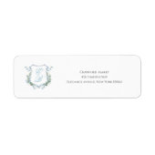 Stylish Wedding Floral Crest Classic Address Label (Vorne)