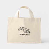 Stylish wedding personalized Mr and Mrs  Mini Stoffbeutel (Vorne)