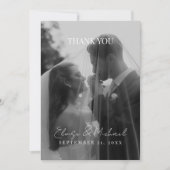 Stylish Wedding Photo Double-sided Thank You Dankeskarte (Vorderseite)