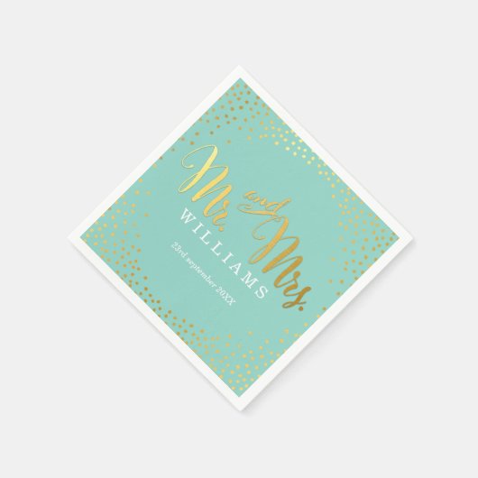 STYLISH WEDDTABLE mini Konfetti Goldminze Serviette (Ecke)