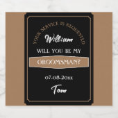 Stylish werden Sie mein Trauzeuge Vorschlag Bierflaschenetikett (Einzelnes Label)