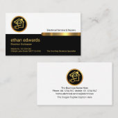 Stylish White Black Layers Gold Tab Visitenkarte (Vorne/Hinten)