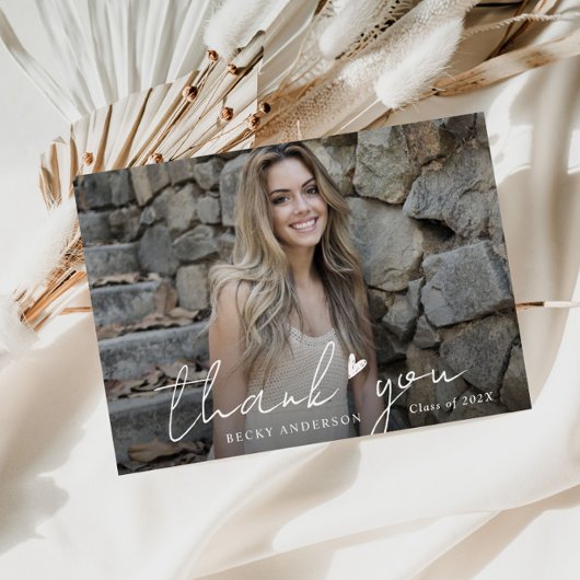 stylish white script Abschluss danke Ihnen card Postkarte