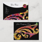 STYLISH WING 2 MONOGRAM, RED RUBY, Fuchsia Visitenkarte (Vorne/Hinten)