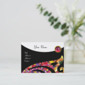 STYLISH WING 2 MONOGRAM, RED RUBY, Fuchsia Visitenkarte (Stehend Vorderseite)