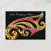 STYLISH WING 2 MONOGRAM, RED RUBY, Fuchsia Visitenkarte (Rückseite)