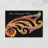 STYLISH WING 2 MONOGRAM, RED RUBY, Fuchsia Visitenkarte (Rückseite)