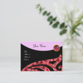 STYLISH WING 2 MONOGRAM, RED RUBY, fuchsienrosa Visitenkarte (Stehend Vorderseite)