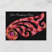 STYLISH WING 2 MONOGRAM, RED RUBY, fuchsienrosa Visitenkarte (Rückseite)