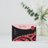 STYLISH WING 2 MONOGRAM, RED RUBY, fuchsienrosa Visitenkarte (Stehend Vorderseite)