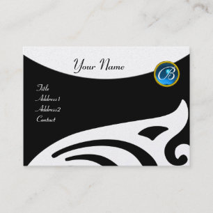 STYLISH WINGS MONOGRAM ,BLAUE SAPPHIRE Perle Visitenkarte