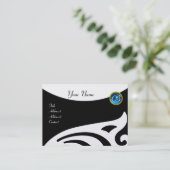 STYLISH WINGS MONOGRAM ,BLAUE SAPPHIRE Perle Visitenkarte (Stehend Vorderseite)