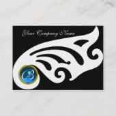 STYLISH WINGS MONOGRAM ,BLAUE SAPPHIRE Perle Visitenkarte (Rückseite)