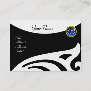 STYLISH WINGS MONOGRAM ,BLAUE SAPPHIRE Perle Visitenkarte