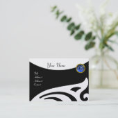 STYLISH WINGS MONOGRAM ,BLAUE SAPPHIRE Perle Visitenkarte (Stehend Vorderseite)