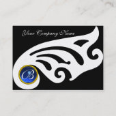 STYLISH WINGS MONOGRAM ,BLAUE SAPPHIRE Perle Visitenkarte (Rückseite)