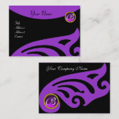 STYLISH WINGS MONOGRAM, LILA AMETHYST, violett Visitenkarte (Vorne/Hinten)