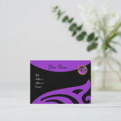 STYLISH WINGS MONOGRAM, LILA AMETHYST, violett Visitenkarte (Stehend Vorderseite)