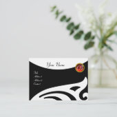 STYLISH WINGS MONOGRAM, RED RUBY, Leinen Visitenkarte (Stehend Vorderseite)