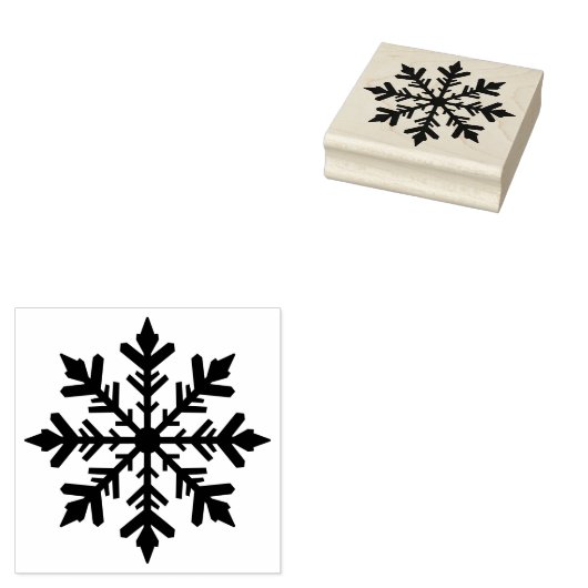 Stylish Winter Snowflake Silhouette Shape Gummistempel (Stempel)