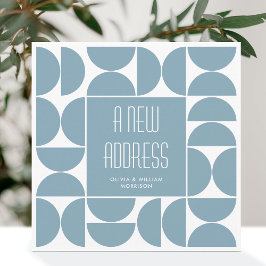 Stylish Wir haben neue Zuhause-Adresse blau versch Ankündigung