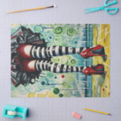 Stylish Witch - Ruby Heels - Striped Stockings Seidenpapier (Basteln)