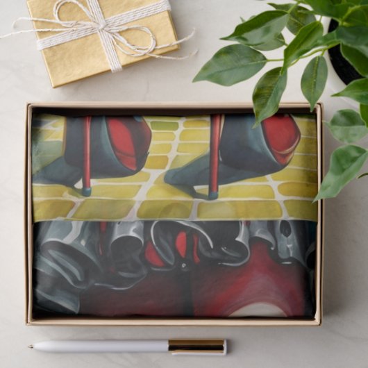 Stylish Witch - Ruby Heels - Striped Stockings Seidenpapier (Geschenk)