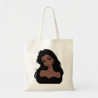 Stylish Woman Illustrated Tote Bag Tragetasche