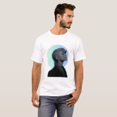 Stylish Woman in Monochromatic Portrait T-Shirt (Vorne ganz)