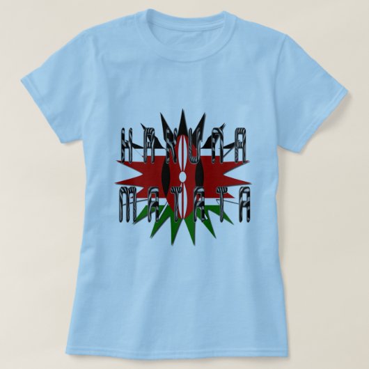 Stylish Women Basic Blue Jambo Kenya Hakuna Matata T-Shirt (Design vorne)