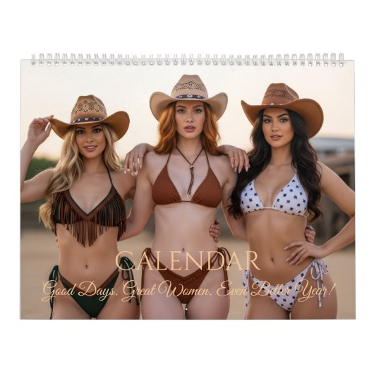Stylish Women in Cowboy Hats & Western Scenes Kalender (Titelbild)