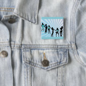 Stylish Women Silhouettes Teal Blue Fashion Button (Beispiel)