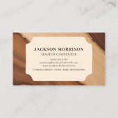 Stylish Wooden Carpentry Construction Modern Visitenkarte (Rückseite)