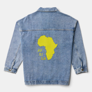 Stylish Yellow Africa Continent Map Jeansjacke