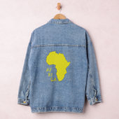 Stylish Yellow Africa Continent Map Jeansjacke (Hangar)