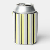 Stylish Yellow and Grey Striped Monogram Dosenkühler (Kanne Rückseite)