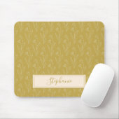 Stylish Yellow Floral Drawing Personalized   Mousepad (Mit Mouse)