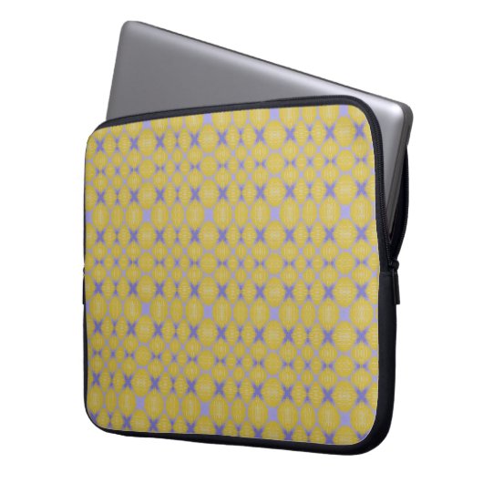Stylish Yellow Geometric Design Laptopschutzhülle (Vorderseite Links)