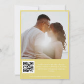 Stylish Yellow & Green Typography QR Code Wedding Einladung (Rückseite)