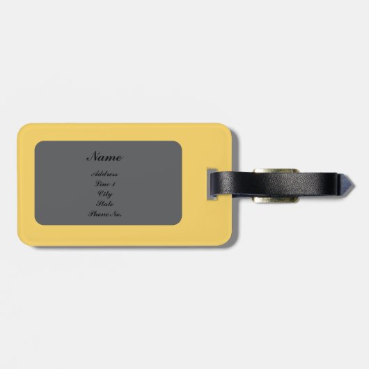 Stylish Yellow Luggage Tag Gepäckanhänger (Rückseite horizontal)