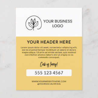 Stylish Yellow Marketing Call Today Photo & Logo Flyer