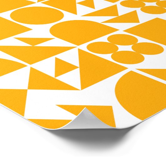 Stylish Yellow Modern Geometric Shapes Pattern Poster (Ecke)