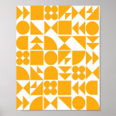 Stylish Yellow Modern Geometric Shapes Pattern Poster (Vorne)