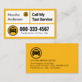 Stylish Yellow Taxi Boxes Cab Driving Visitenkarte (Vorne/Hinten)