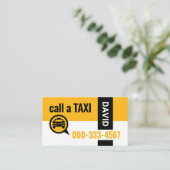 Stylish Yellow Taxi Color Driver Visitenkarte (Stehend Vorderseite)