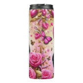 Stylish Zebra in Heart Glasses Thermosbecher (Rückseite)