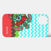 Stylish Zickzack & Sea Turtle Custom iPhone Case (Rückseite (Horizontal))