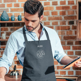 Stylishe Chic Navy Blue Company Logo-Schutz Schürze