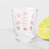 Stylishes Abschiednehmen von der Brautjungfer mit  Schnapsglas (Rückseite)